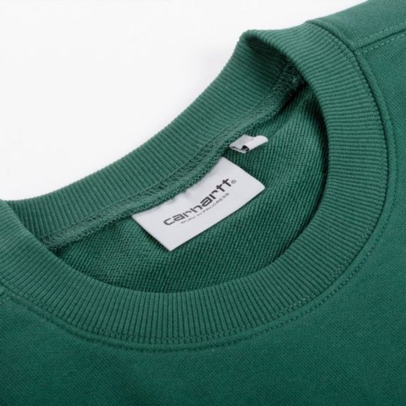 Men’s Carhartt WIP Orbit Crewneck Sweatshirt (Treehouse/White) - Picture 3 of 6